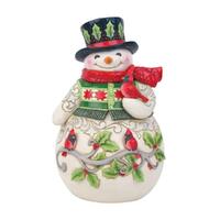 Jim Shore Heartwood Creek - Snowman With Cardinal Scene