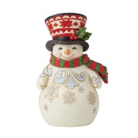 Jim Shore Heartwood Creek - Snowman With Hat Pint Sized