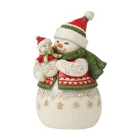 Jim Shore Heartwood Creek - Snowman With Snowbaby Pint Sized