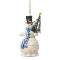 Jim Shore Heartwood Creek - Snowman With Tree Hanging Ornament