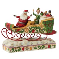 Elf by Jim Shore - Buddy & Santa In Sleigh