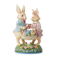 Jim Shore Heartwood Creek - Bunny Couple with Basket