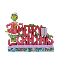 Dr Seuss The Grinch by Jim Shore - "Merry Grinchmas" Word