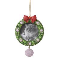 Jim Shore Heartwood Creek - Cat Pet Wreath Frame Hanging Ornament