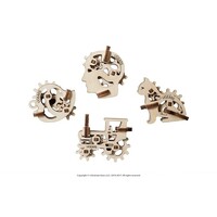 Ugears U-Fidget Wooden Model - Tribiks (Set of 4)