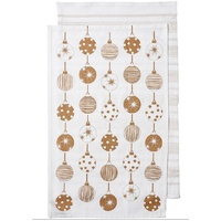 Sparkle - Gold Baubles Tea Towel 2 Pack