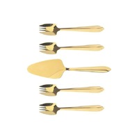 Splayd Cake Server And Splayd Gold Mirror Set of 5