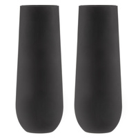 Tempa Aurora - Matte Black Stemless Champagne Glass 2 Pack