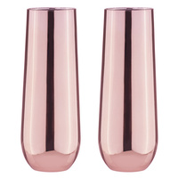 Tempa Aurora - Rose Stemless Champagne Glass 2 Pack