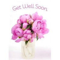 Greeting Card - Get Well Soon - Pink Flowers