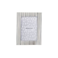 Emporium Ivy Photo Frame - White Stripe 4x6"