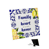 Amalfi Ceramic Plaque - Family, Heart, Home