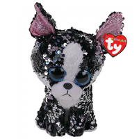 Beanie Boos Sequin Flippables - Portia the Black and White Terrier Medium