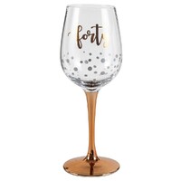 Rose Gold Stem 40th Birthday Wine Glass