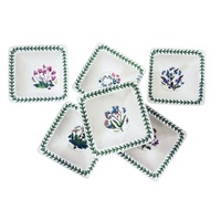 Portmeirion Botanic Garden - Square Bowl - (Set of 6) Mixed Motifs