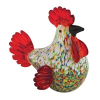 Zibo Glass Ornament - Colourful Chook