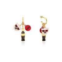 Coca Cola Couture Kingdom - Polar Bear Trio Charm Hoop Earrings Yellow Gold