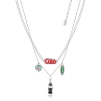 Coca Cola Couture Kingdom - Coke Double Layer Ice Cold Necklace White Gold