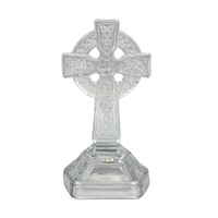 Glass Cut Celtic Standing Cross