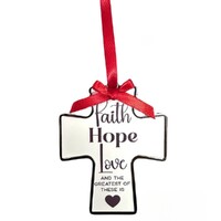 Cross Ornament - Faith, Hope, Love