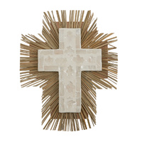 Coast To Coast Home - Décor Cross Chaye Inlay & Raffia 18X22cm