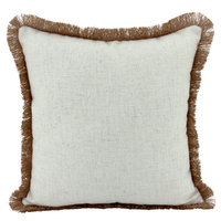 NF Living Linen Fringe Cushion - Beige 45x45cm