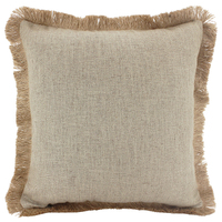 NF Living Linen Fringe Cushion - Latte 45x45cm