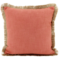 NF Living Linen Fringe Cushion - Rust 45x45cm