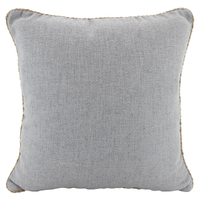 NF Living Linen Rope Trimmed Cushion - Light Grey 50x50cm