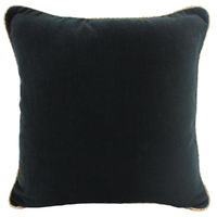 NF Living Linen Rope Trimmed Cushion - Black 50x50cm