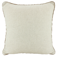 NF Living Linen Rope Trimmed Cushion - Beige 50x50cm