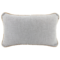 NF Living Linen Rope Trimmed Cushion - Light Grey 30x50cm