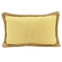 NF Living Linen Jute Lumbar Cushion - Yellow 30x50cm