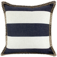 NF Living Linen Jute Cushion - Navy Stripe 50x50cm