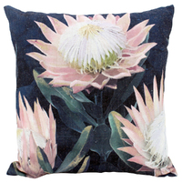 NF Living Linen Cushion - Night Protea 50x50cm