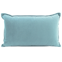 NF Living Velvet Lumbar Cushion - Steel Blue 30x50cm