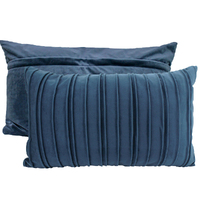 NF Living Velvet Pleated Lumbar Cushion - Ocean 30x50cm