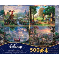 DAMAGED BOX - Thomas Kinkade Disney 4 x 500pc - V3