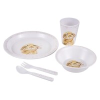 DAMAGED BOX - Ashdene Bunny Hearts - Kids 5pc Dinner Set