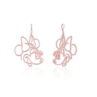 Disney Couture Kingdom - Minnie Mouse - Wire Style Drop Earrings Rose Gold