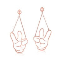 Disney Couture Kingdom - Mickey Mouse - Glove Drop Earrings Rose Gold