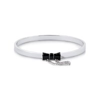 Disney Couture Kingdom - Minnie Mouse - Black Bow Bangle White Gold