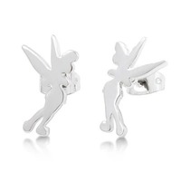 Disney Couture Kingdom - Tinker Bell - Silhouette Stud Earrings Silver