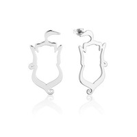 Disney Couture Kingdom - Aladdin - Genie Outline Earrings Silver