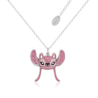 Disney Couture Kingdom - Lilo & Stitch - Crystal Angel Necklace Silver