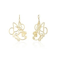 Disney Couture Kingdom - Minnie Mouse - Wire Style Drop Earrings Gold