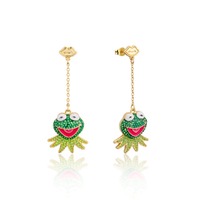 Disney The Muppets Couture Kingdom - Kermit The Frog - Crystal Drop Earrings Gold