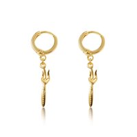 Disney Couture Kingdom - The Little Mermaid - Dinglehopper Sleeper Earrings Yellow Gold