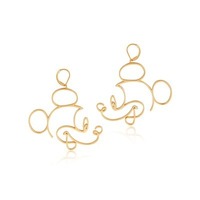 Disney Couture Kingdom - Mickey Mouse - Wire Style Drop Earrings Gold