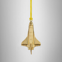 Waterford Golden Rocketship Hanging Ornament